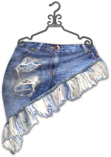 Asymmetry Damage Cut-Off Skirt main image 1